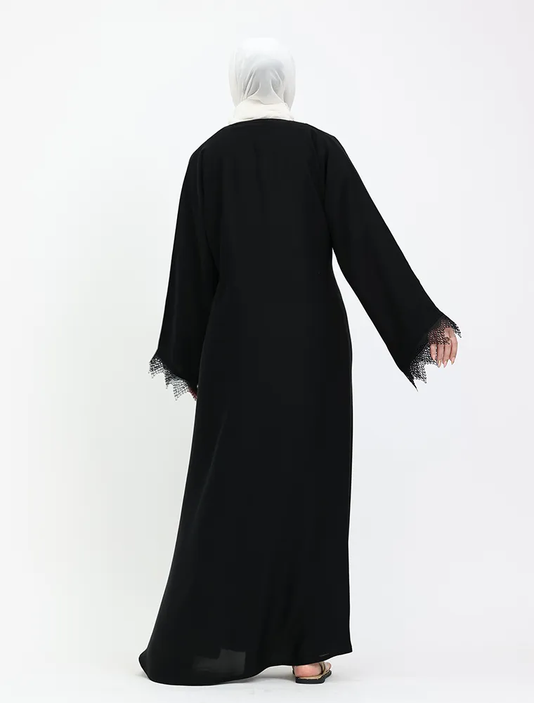 Black Fiza Kimono Abaya 